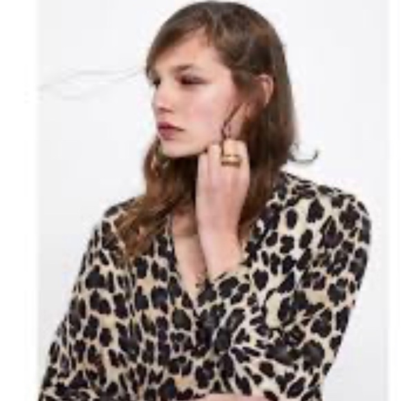 ZARA LEOPARD DRESS SIZE SM ADORABLE GREAT USED CONDITION - Picture 3 of 10